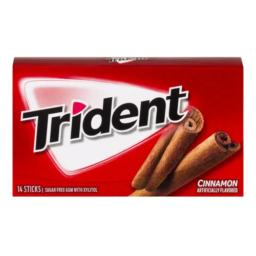 Trident Sugar Free Gum, Cinnamon, Regular Size, 14 Pieces