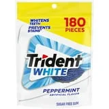 Trident White Peppermint Sugar Free Gum, Value Pack, 180 Regular Size Pieces