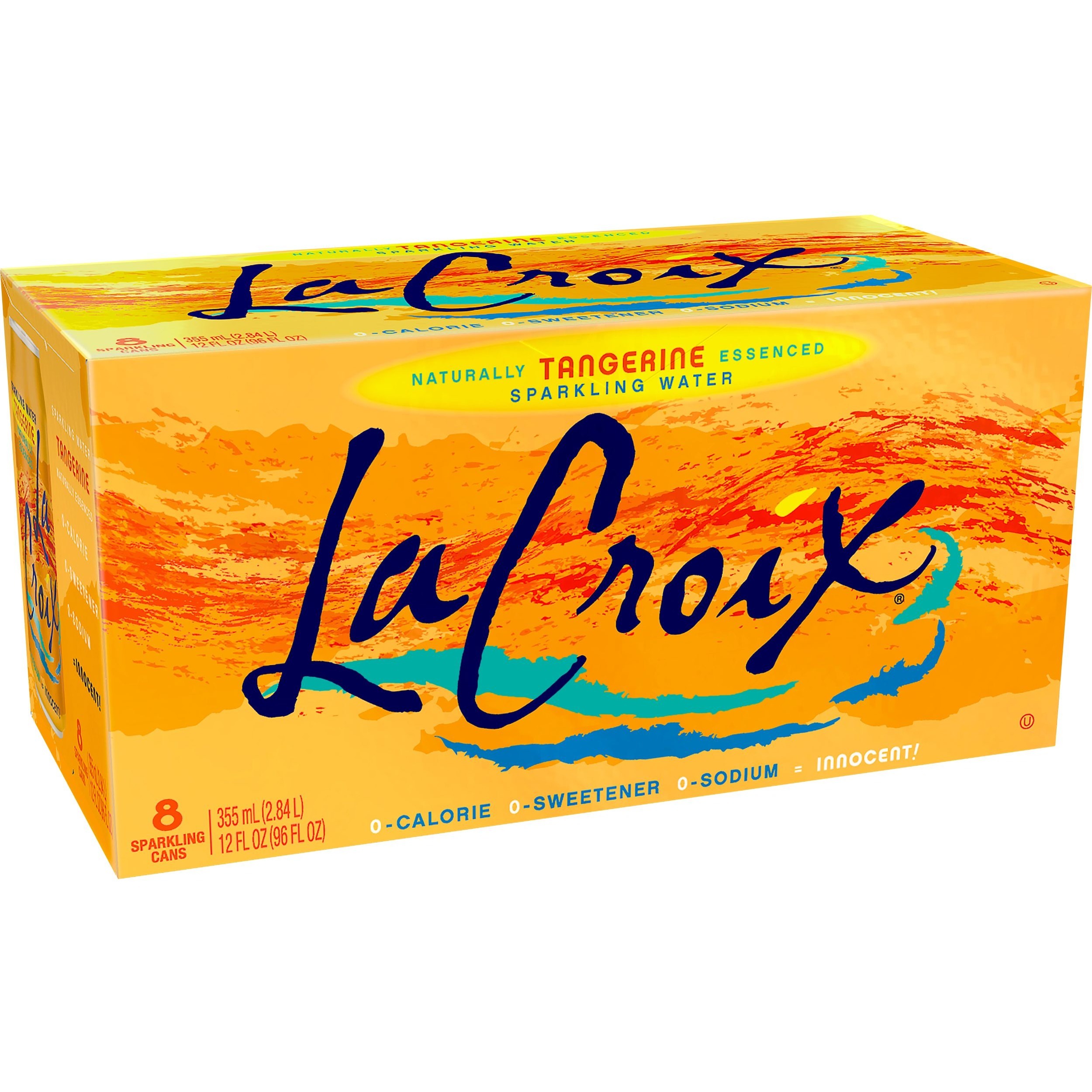 (3 pack) LaCroix Tangerine Sparkling Water, 12 Fl. Oz., 8 Count thumbnail 2