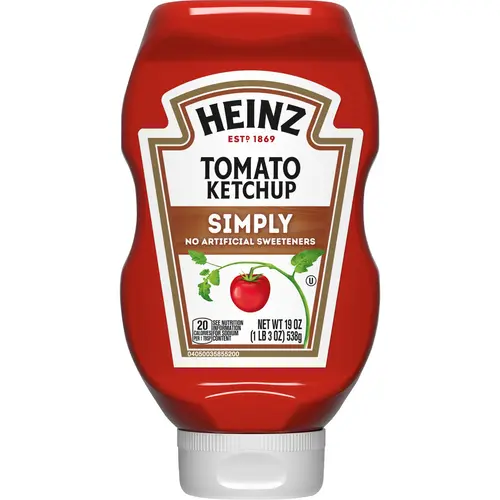 Heinz Simply Tomato Ketchup with No Artificial Sweeteners, 19 oz Bottle