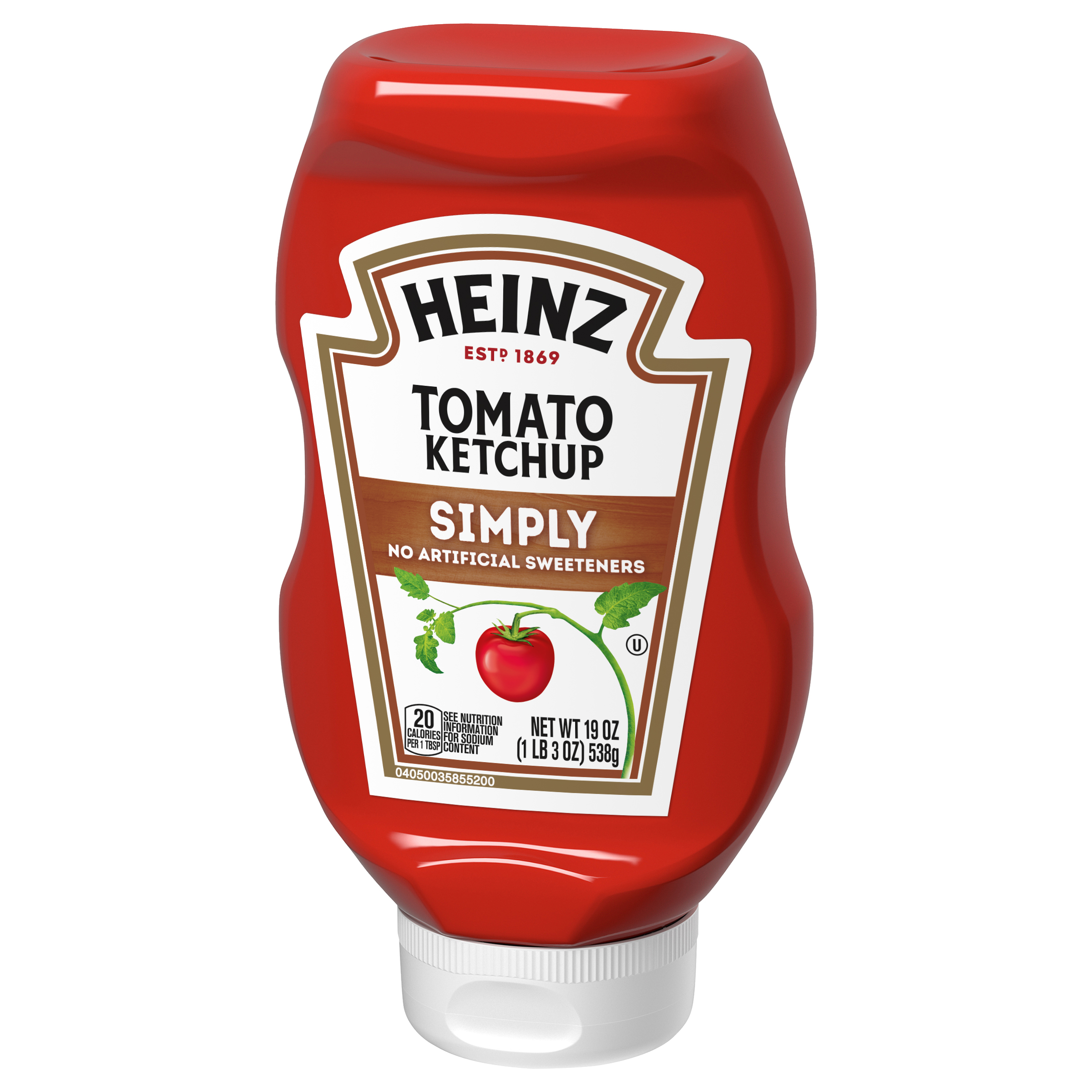 Heinz Simply Tomato Ketchup with No Artificial Sweeteners, 19 oz Bottle thumbnail 2