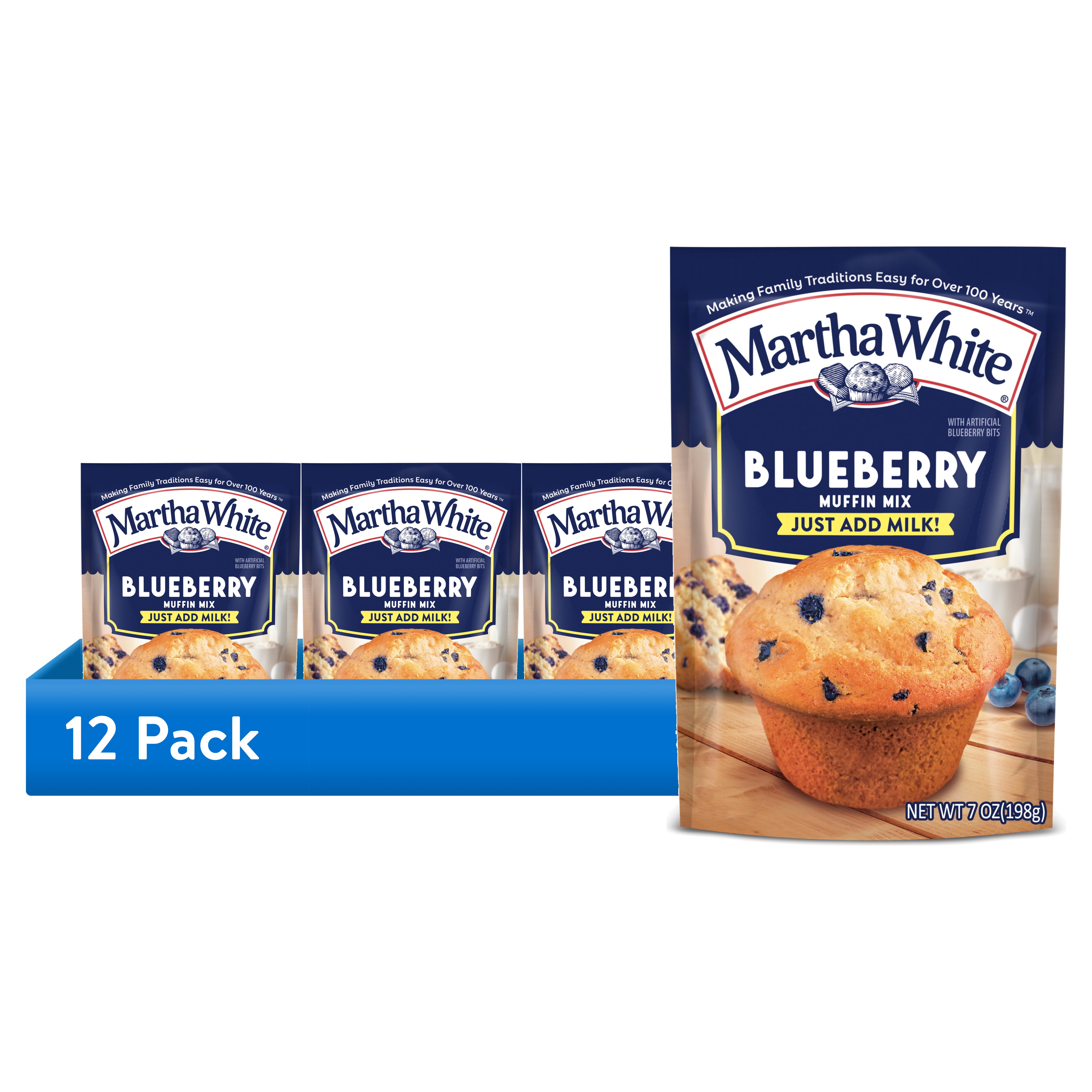 (12 pack) Martha White Blueberry Muffin Mix, 7 oz Bag