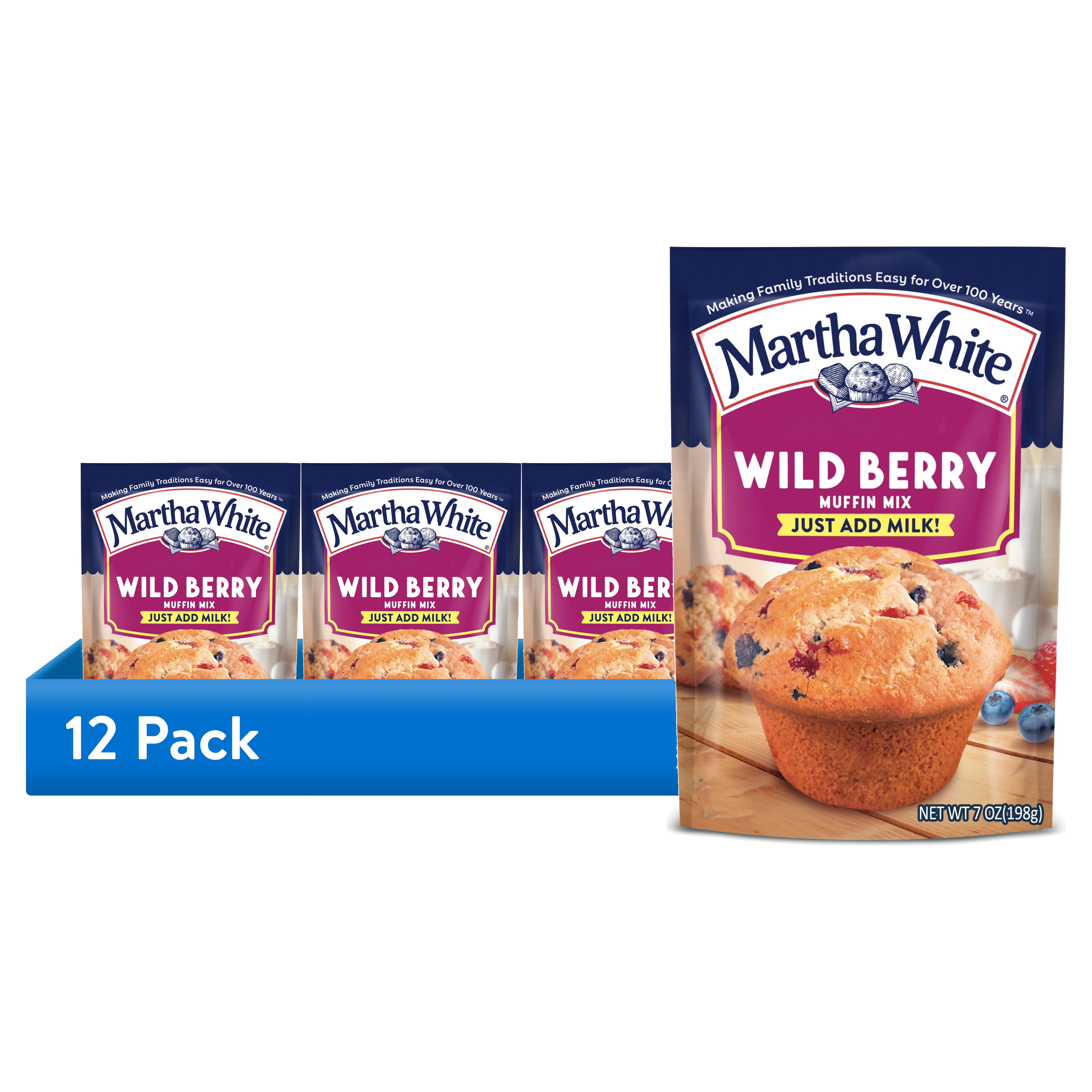(12 pack) Martha White Wildberry Muffin Mix, 7 oz Bag