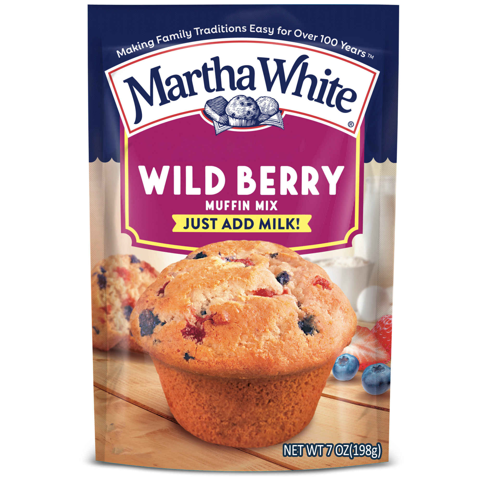 (12 pack) Martha White Wildberry Muffin Mix, 7 oz Bag thumbnail 2