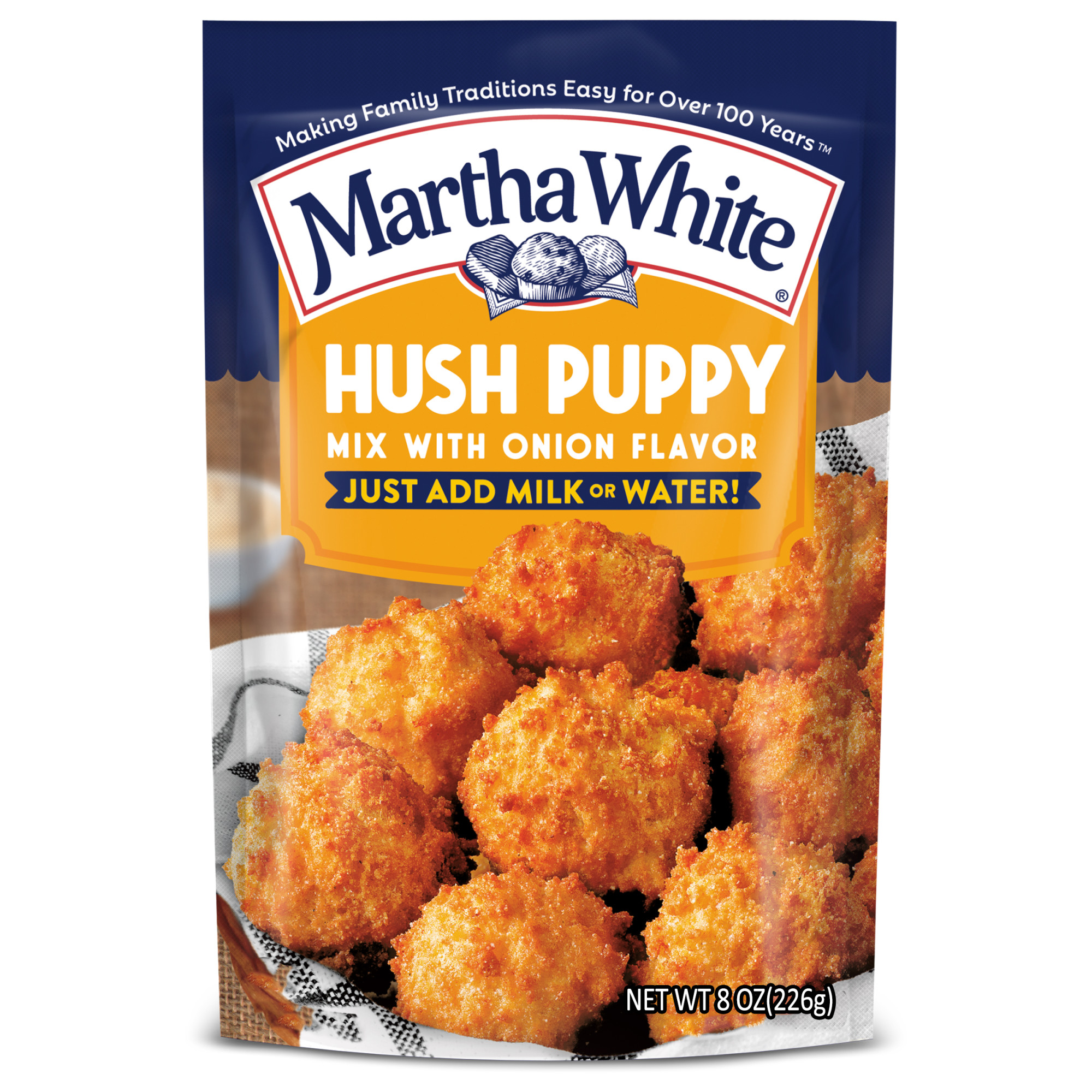 Martha White Hush Puppy Mix With Onion Flavor, 8 oz Pouch