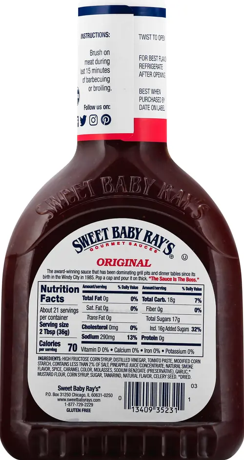 Sweet Baby Ray's Original Barbecue Sauce 28 oz thumbnail 3