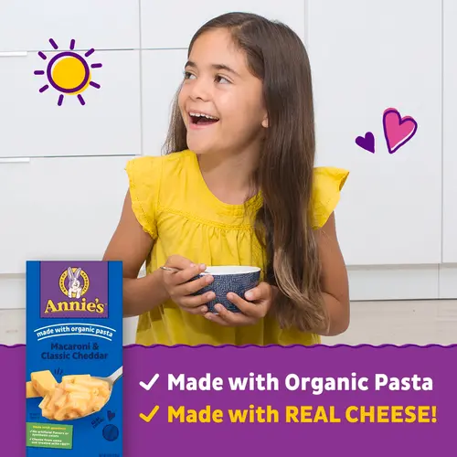 Annie's Macaroni and Classic Cheddar with Organic Pasta, Made with Real Cheese, 6 oz thumbnail 3