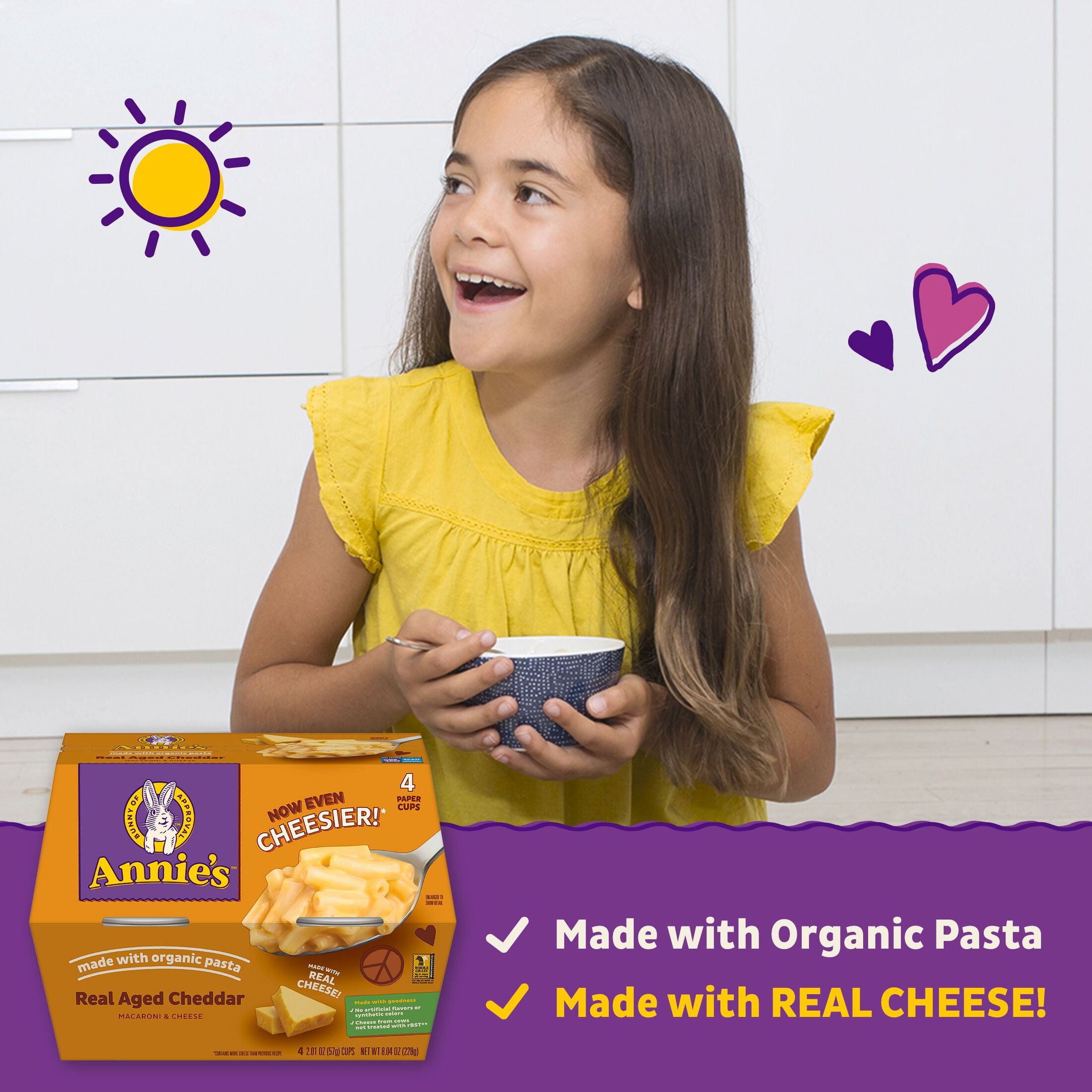 Annie's Real Aged Cheddar Microwave Mac and Cheese with Organic Pasta, 4 Cups, 8.04 oz thumbnail 3