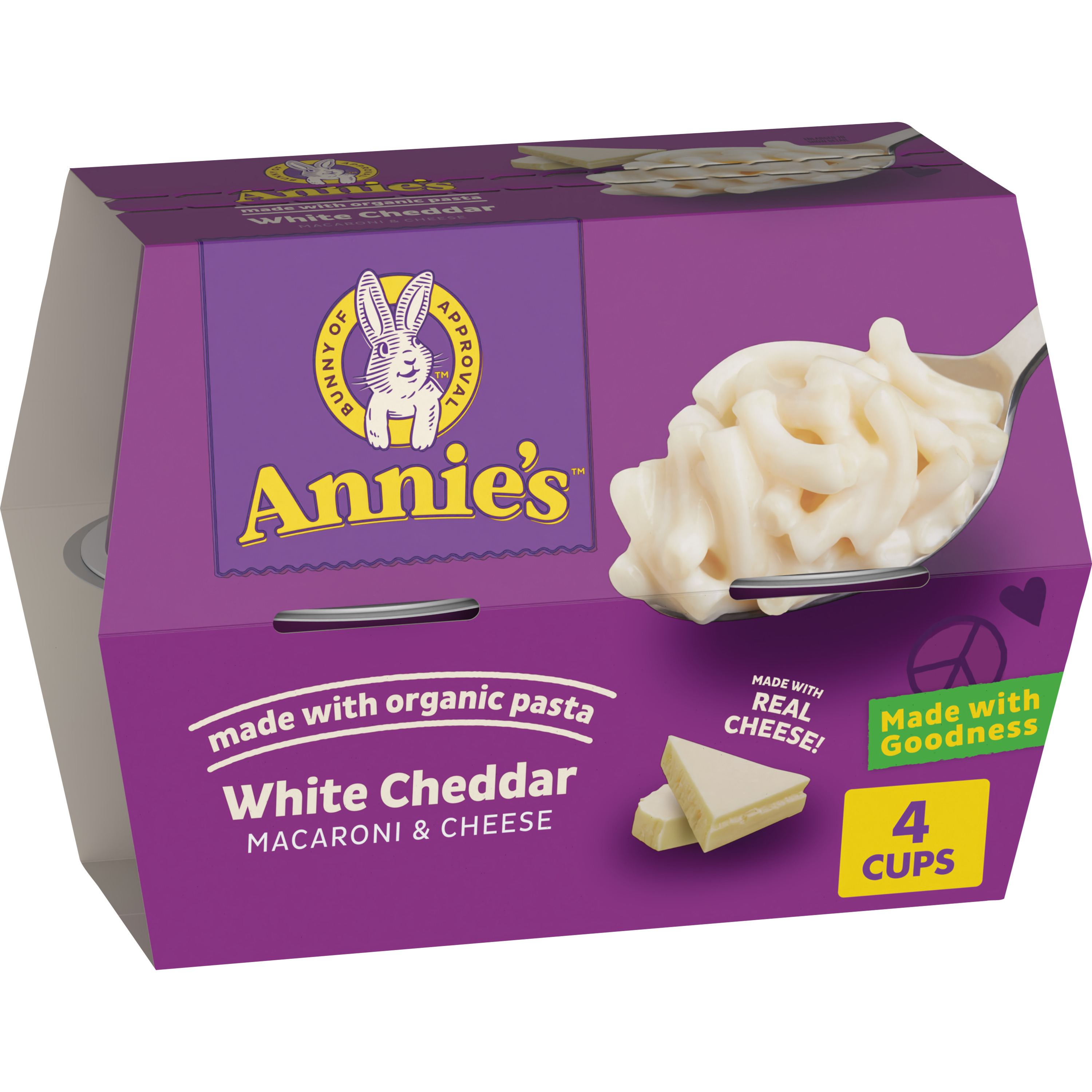 Annie's White Cheddar Microwave Mac and Cheese with Organic Pasta, 4 Cups, 8.04 oz