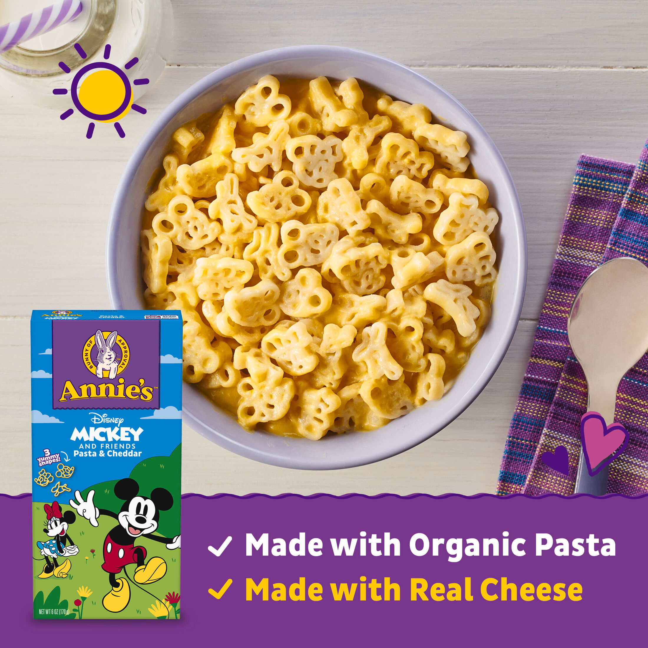 Annie's Disney Mickey & Friends, Macaroni and Cheese Dinner, Pasta & Cheddar, 6 oz. thumbnail 3