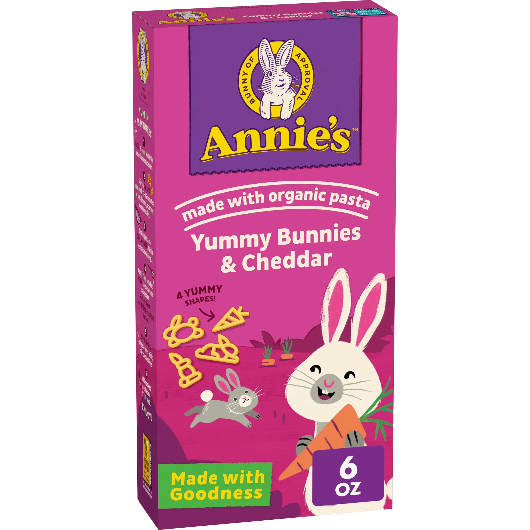 Annie's Yummy Bunnies and Cheddar, Mac and Cheese Made with Organic Pasta, 6 oz
