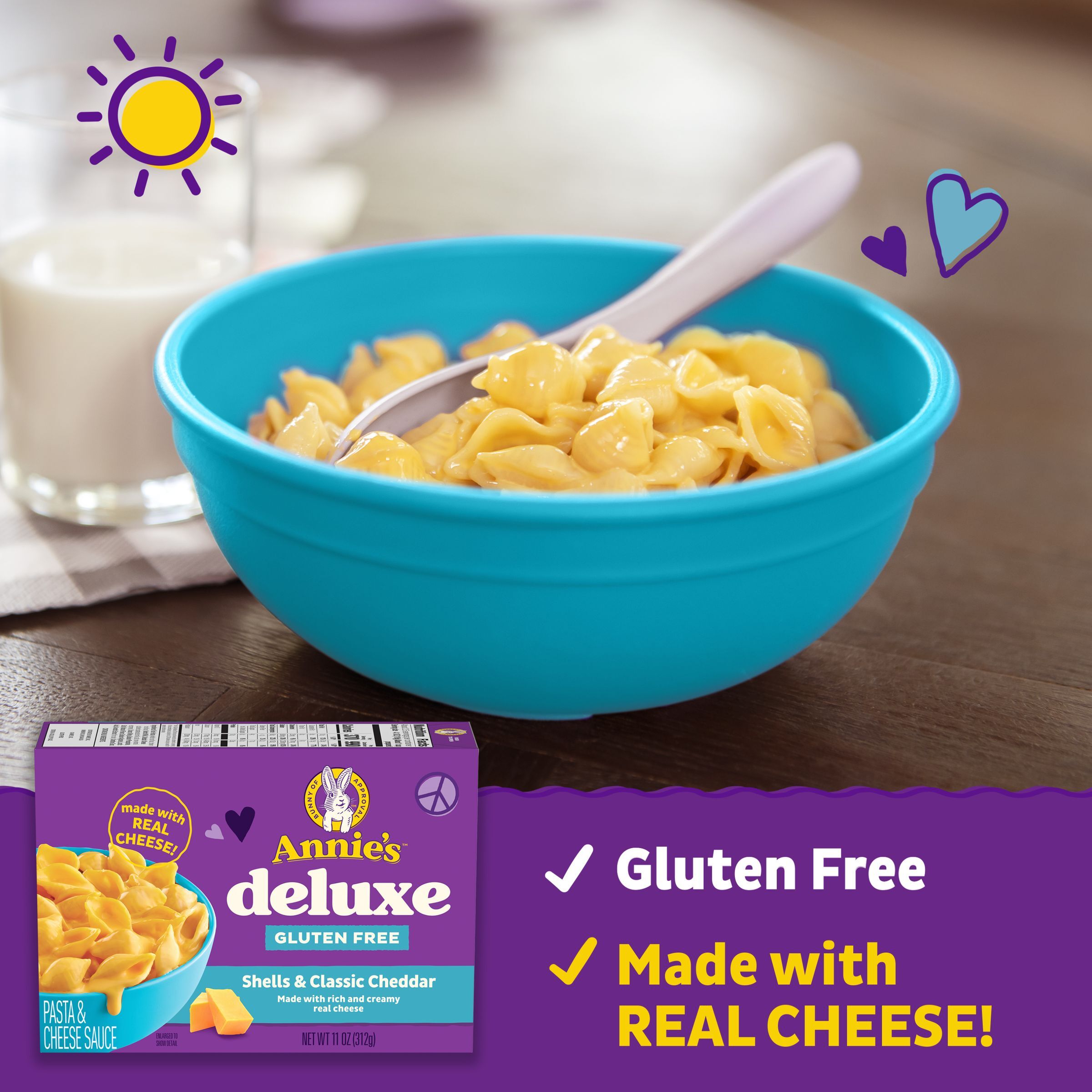 Annie's Deluxe Gluten Free Mac and Cheese Sauce, Shells and Classic Cheddar, 11 oz thumbnail 3