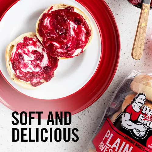 Dave's Killer Bread Plain Awesome Bagels, Organic Bagels, 15g Whole Grains per Bagel, 5 Count thumbnail 3