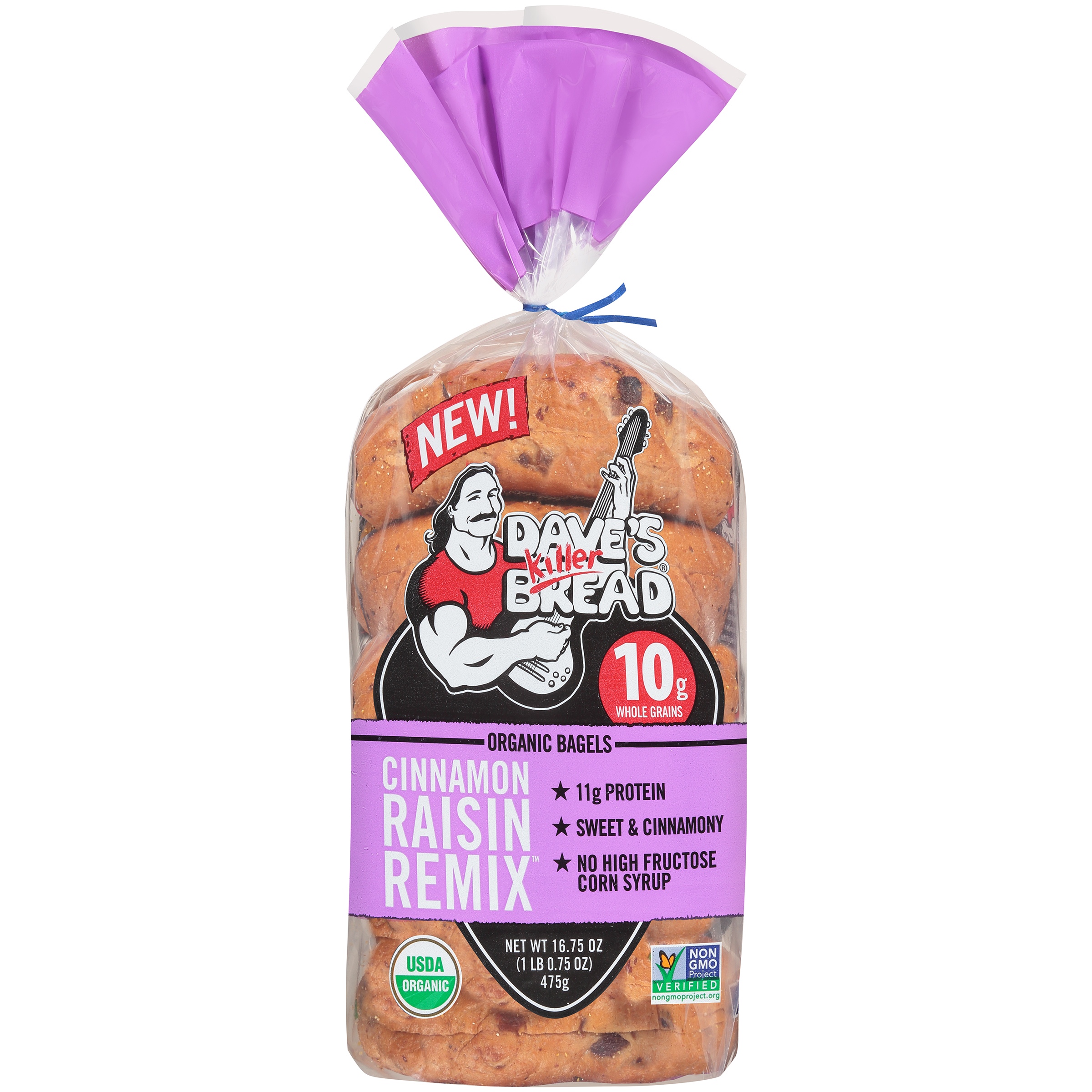 Dave's Killer Bread Cinnamon Raisin Remix Organic Bagels, 16.75 Oz., 5 Ct, Shelf-Stable thumbnail 2