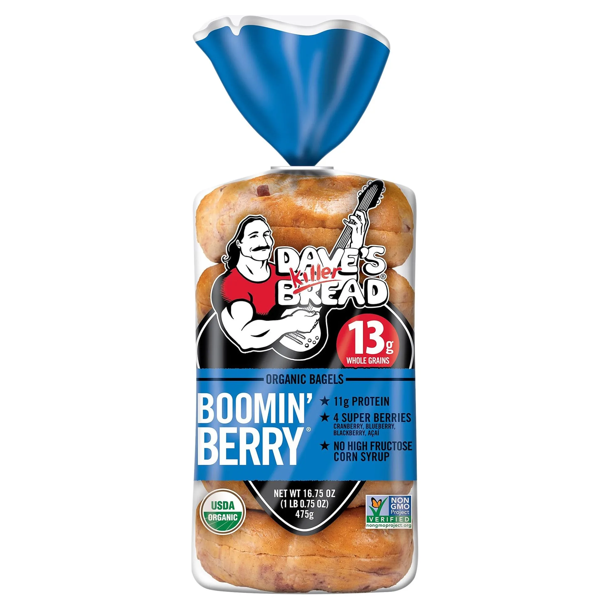 Dave's Killer Bread Boomin' Berry Organic Bagels, 16.75 oz, 5 Ct, Shelf-Stable