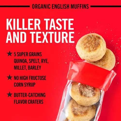 Dave's Killer Bread Killer Classic English Muffins, Organic English Muffins, 6 Ct, Shelf-Stable thumbnail 3
