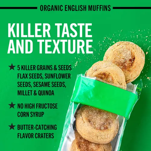 Dave's Killer Bread Rockin' Grains English Muffins, Organic Whole Grain English Muffins, 6 Count thumbnail 2