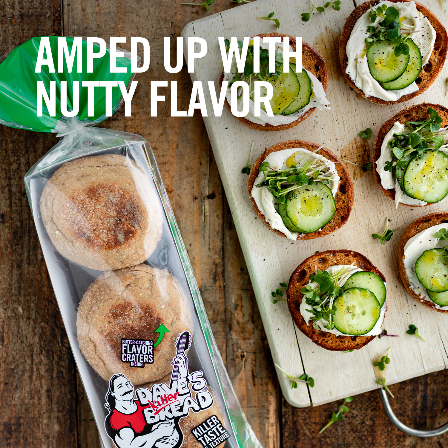 Dave's Killer Bread Rockin' Grains English Muffins, Organic Whole Grain English Muffins, 6 Count thumbnail 3