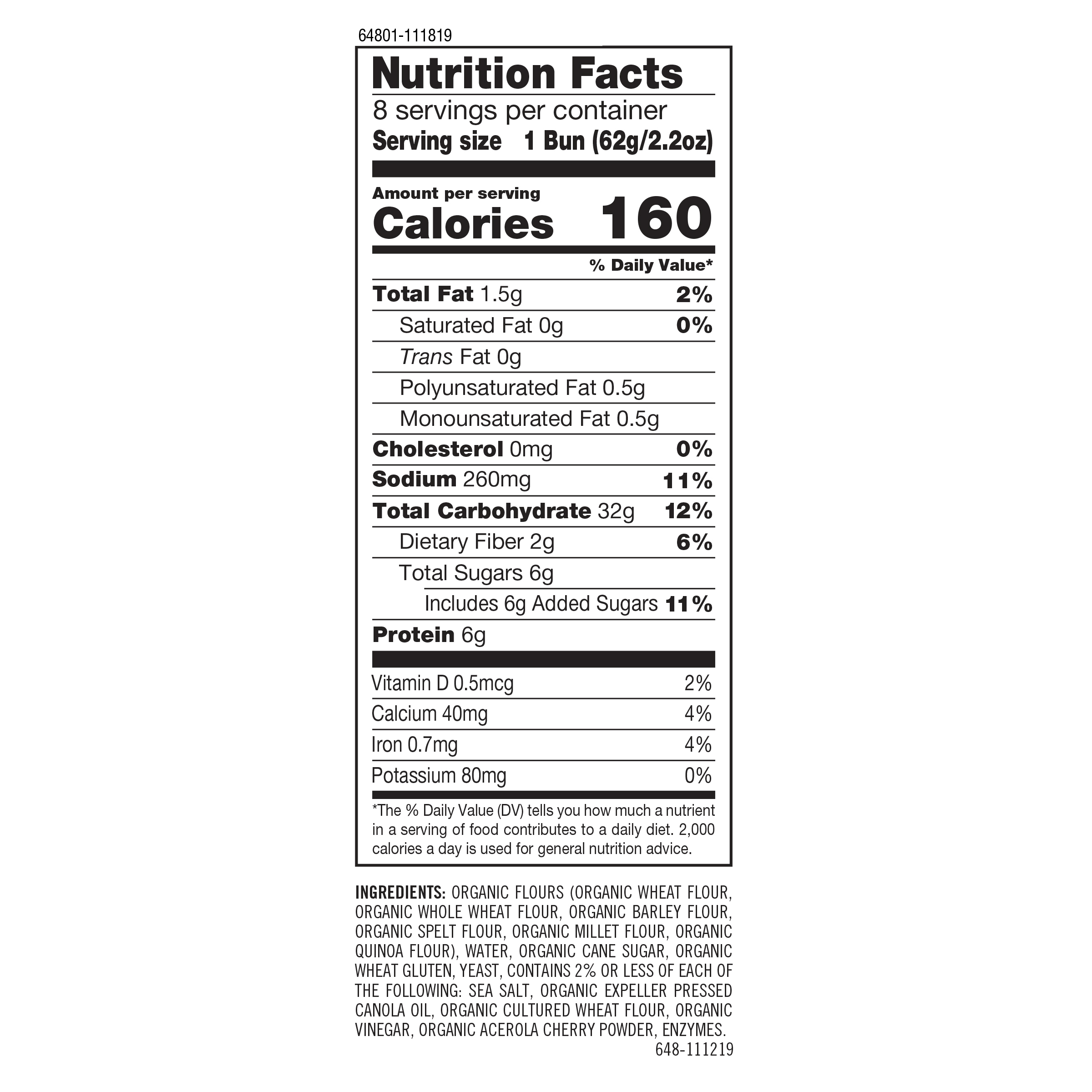 Dave's Killer Bread Burger Buns Done Right, Organic Hamburger Buns, 8 Ct,  17.6 oz, Shelf-Stable thumbnail 3