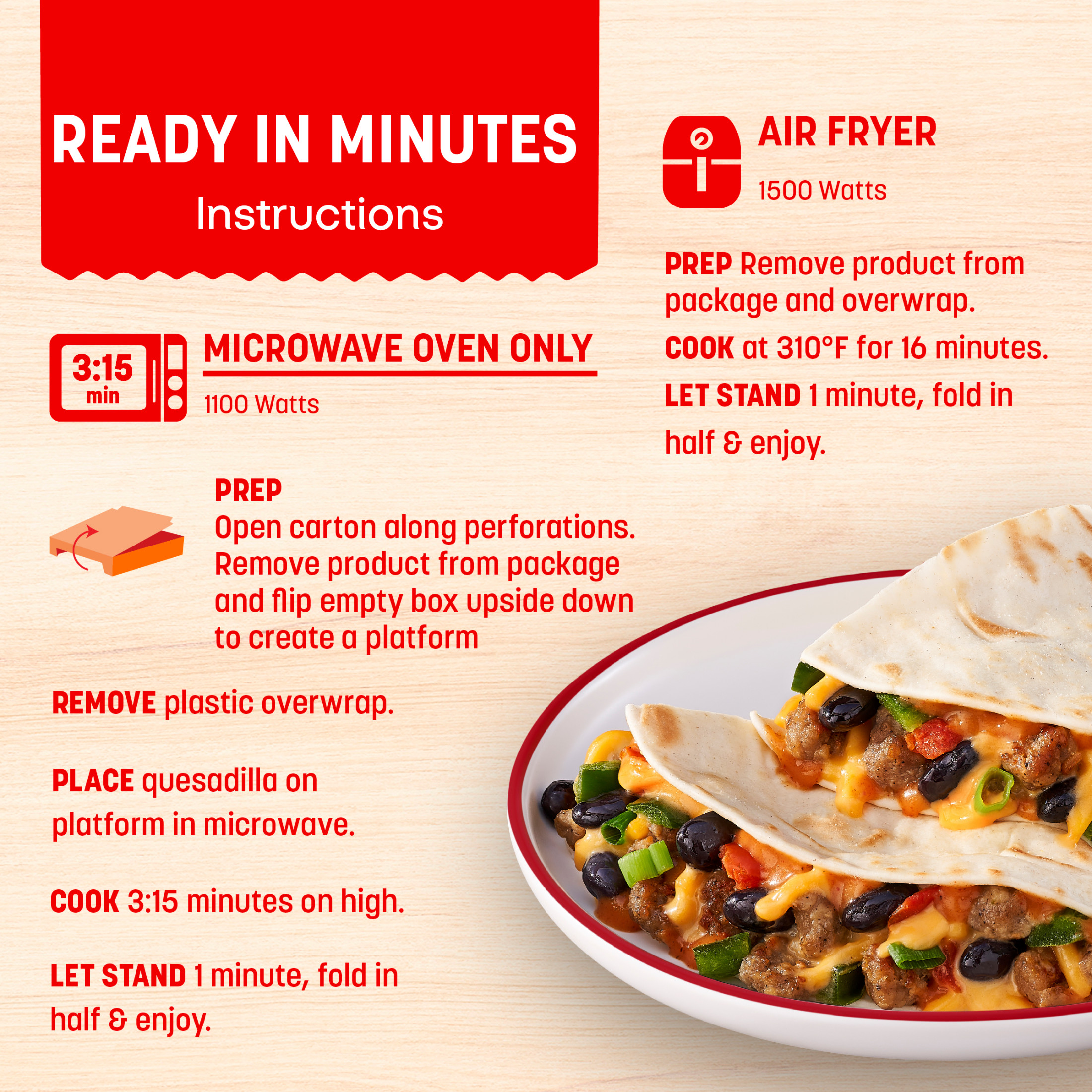 Lean Cuisine Loaded Beef Taco Quesadilla thumbnail 3