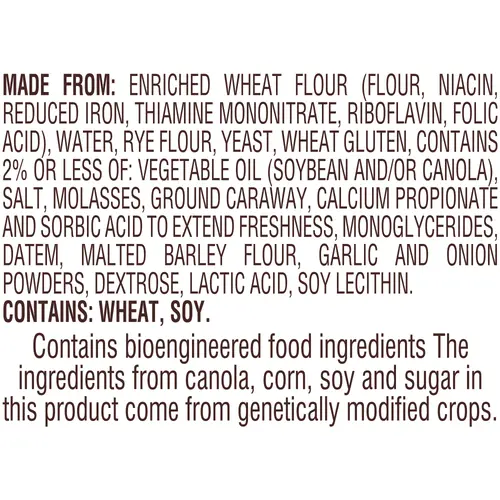 Pepperidge Farm Jewish Rye Soft Rye Bread, 16 oz. Bag thumbnail 4