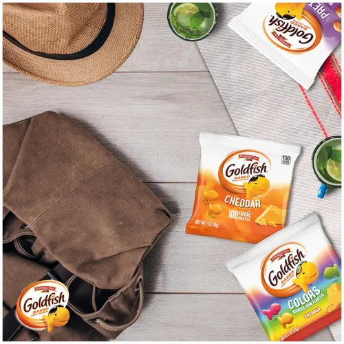 Goldfish Crackers Big Smiles with Cheddar, Colors, and Pretzel Crackers, Snack Pack, 30 CT Variety Pack Box thumbnail 3