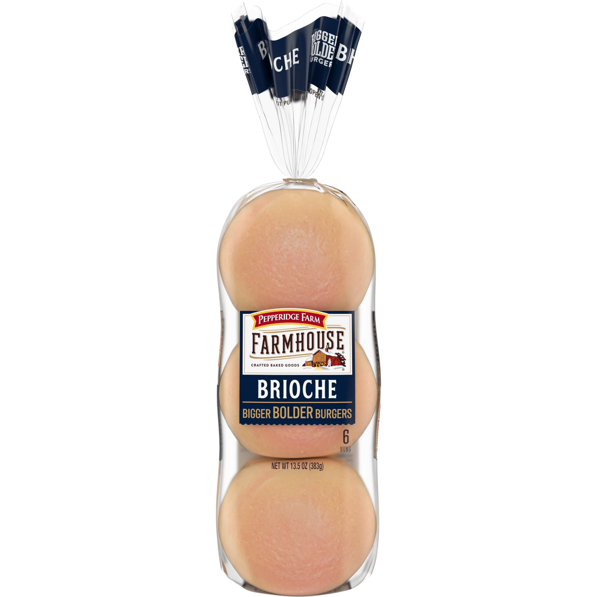 Pepperidge Farm Farmhouse Brioche Hamburger Buns, 6-Pack Bag