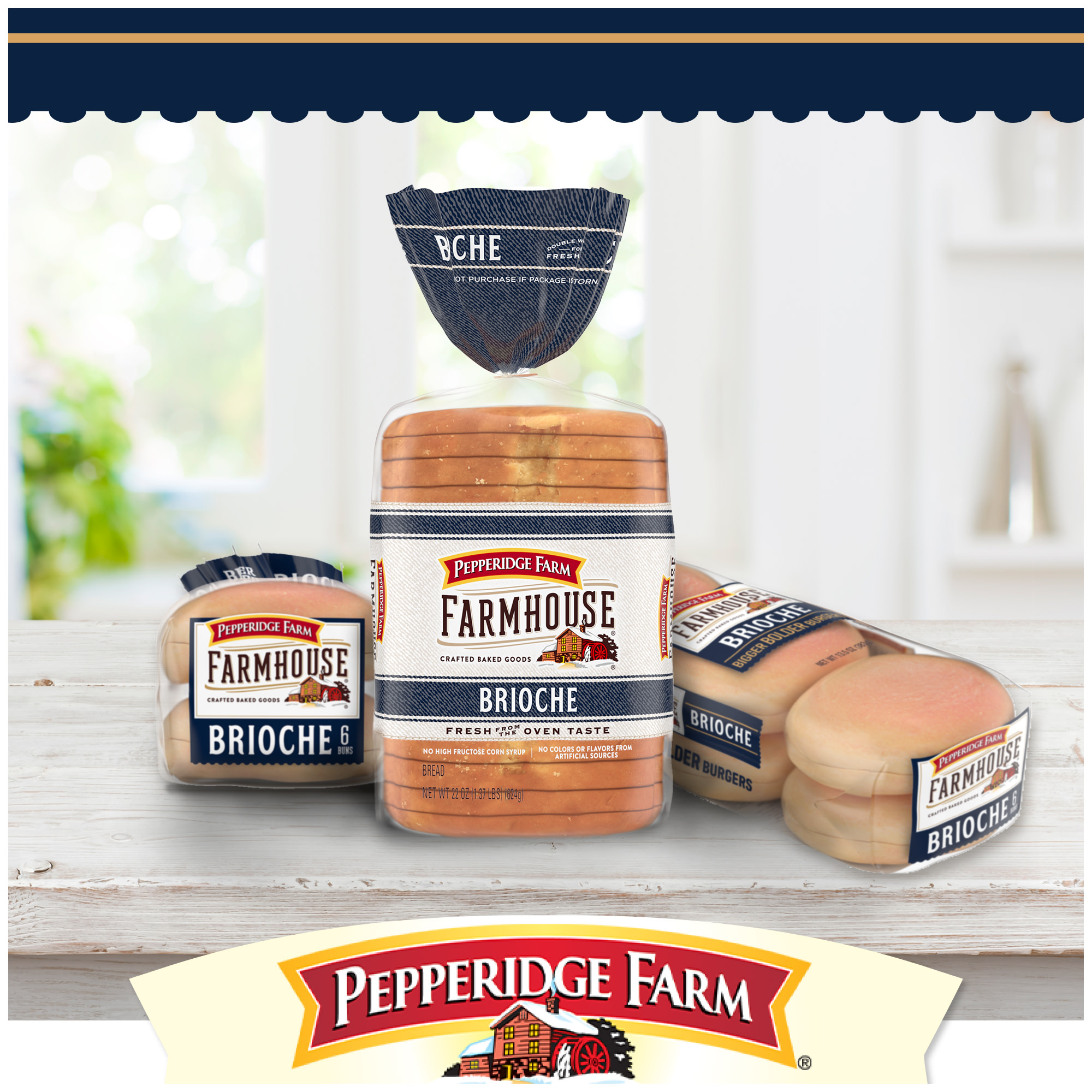 Pepperidge Farm Farmhouse Brioche Hamburger Buns, 6-Pack Bag thumbnail 4