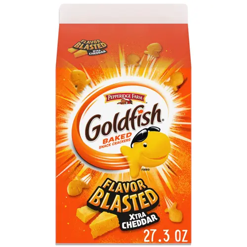 Goldfish Flavor Blasted Xtra Cheddar Cheese Crackers, 27.3 oz Carton
