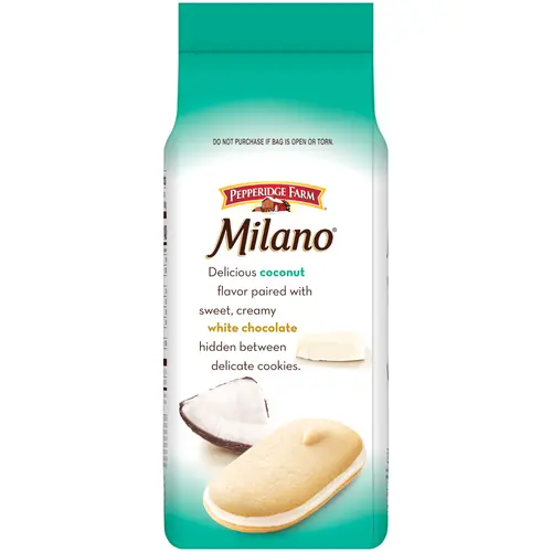 Pepperidge Farm Milano White Chocolate Coconut Flavored Cookies, 7 oz Bag thumbnail 3