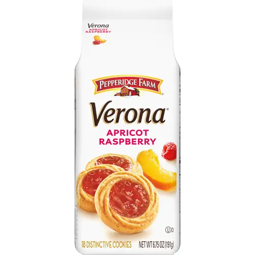 Pepperidge Farm Verona Apricot Raspberry Thumbprint Cookies, 6.75 oz Bag
