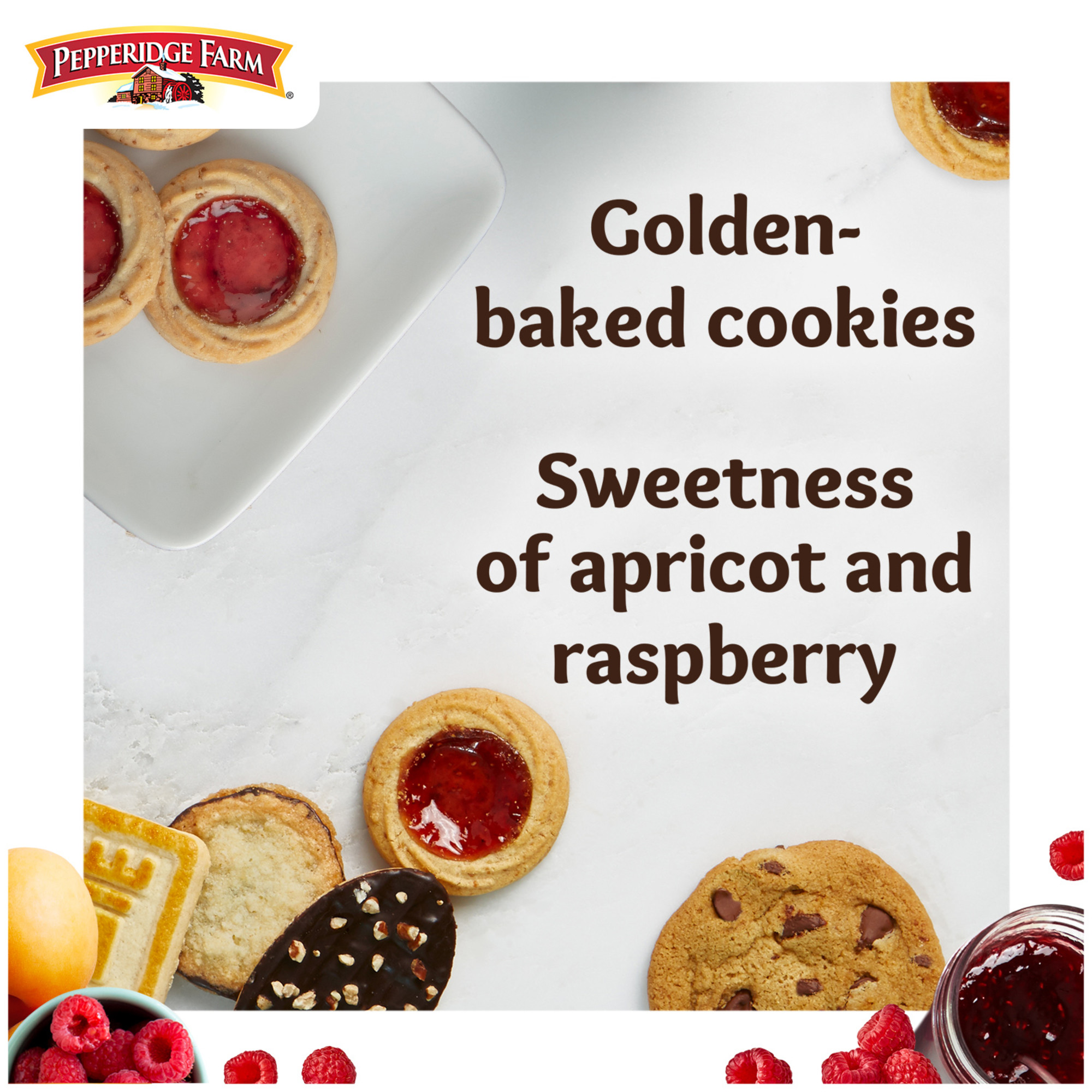 Pepperidge Farm Verona Apricot Raspberry Thumbprint Cookies, 6.75 oz Bag thumbnail 2