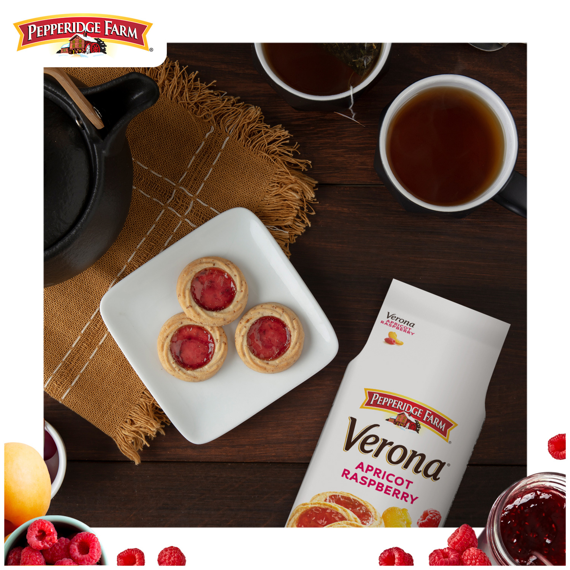 Pepperidge Farm Verona Apricot Raspberry Thumbprint Cookies, 6.75 oz Bag thumbnail 3