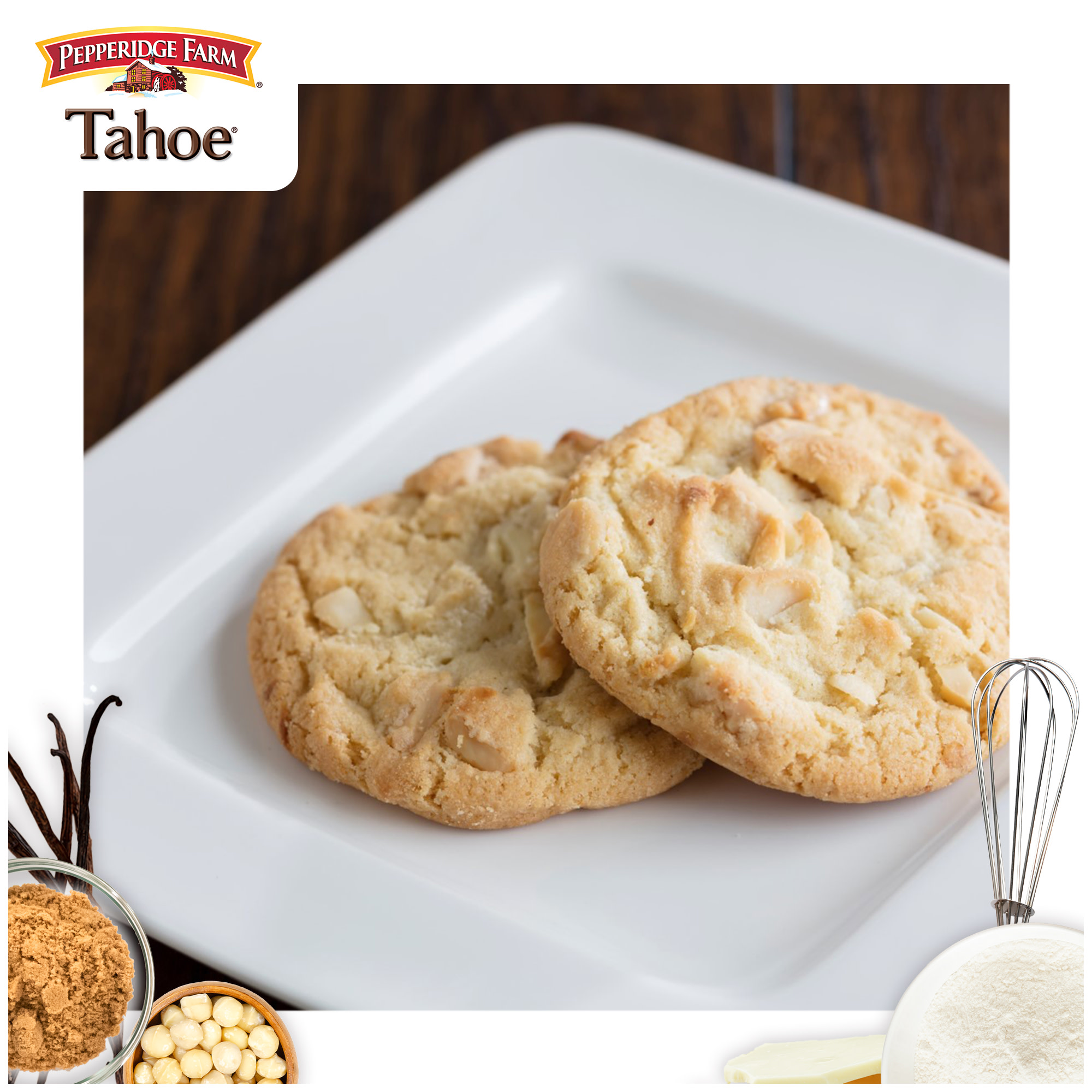 Pepperidge Farm Tahoe Crispy White Chocolate Macadamia Nut Cookies, 7.2 oz Bag (8 Cookies) thumbnail 3