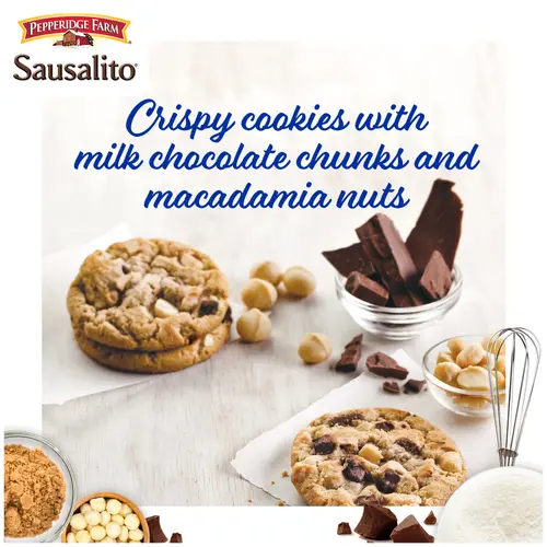 Pepperidge Farm Sausalito Crispy Milk Chocolate Macadamia Nut Cookies, 7.2 oz Bag (8 Cookies) thumbnail 2