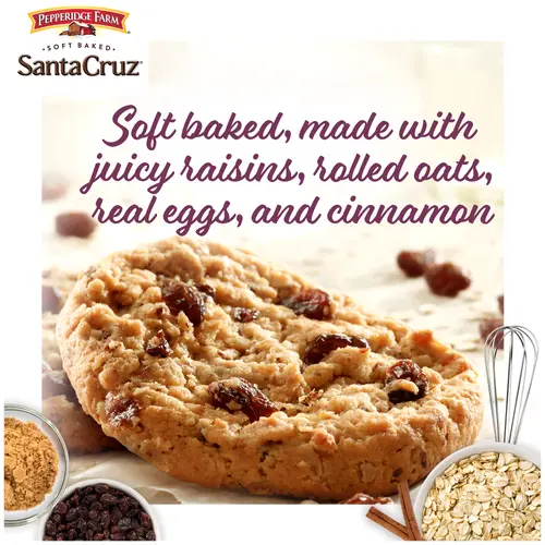 Pepperidge Farm Santa Cruz Soft Baked Oatmeal Raisin Cookies, 8.6 oz Bag (8 Cookies) thumbnail 2