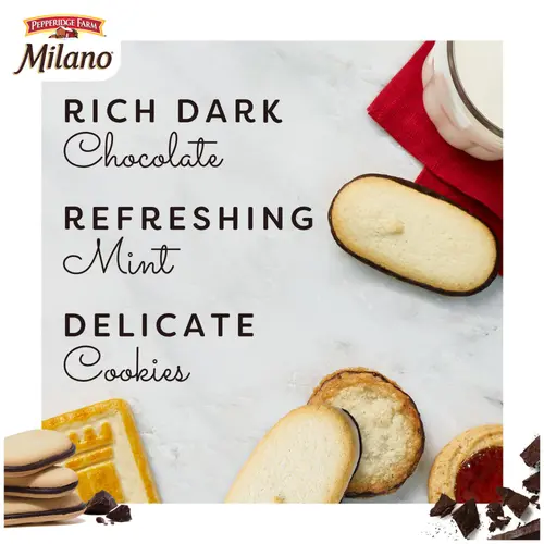 Pepperidge Farm Milano Mint Chocolate Cookies, 7 oz Bag (15 Cookies) thumbnail 2