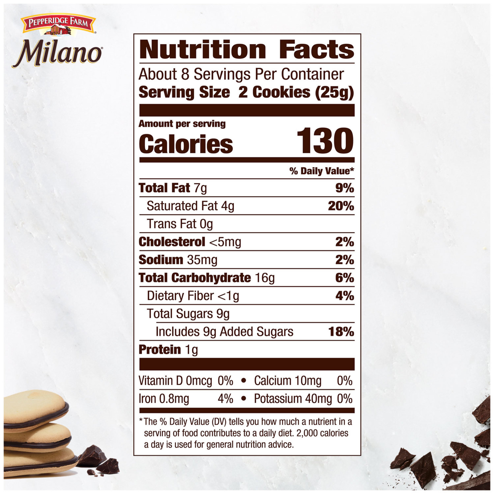 Pepperidge Farm Milano Mint Chocolate Cookies, 7 oz Bag (15 Cookies) thumbnail 4