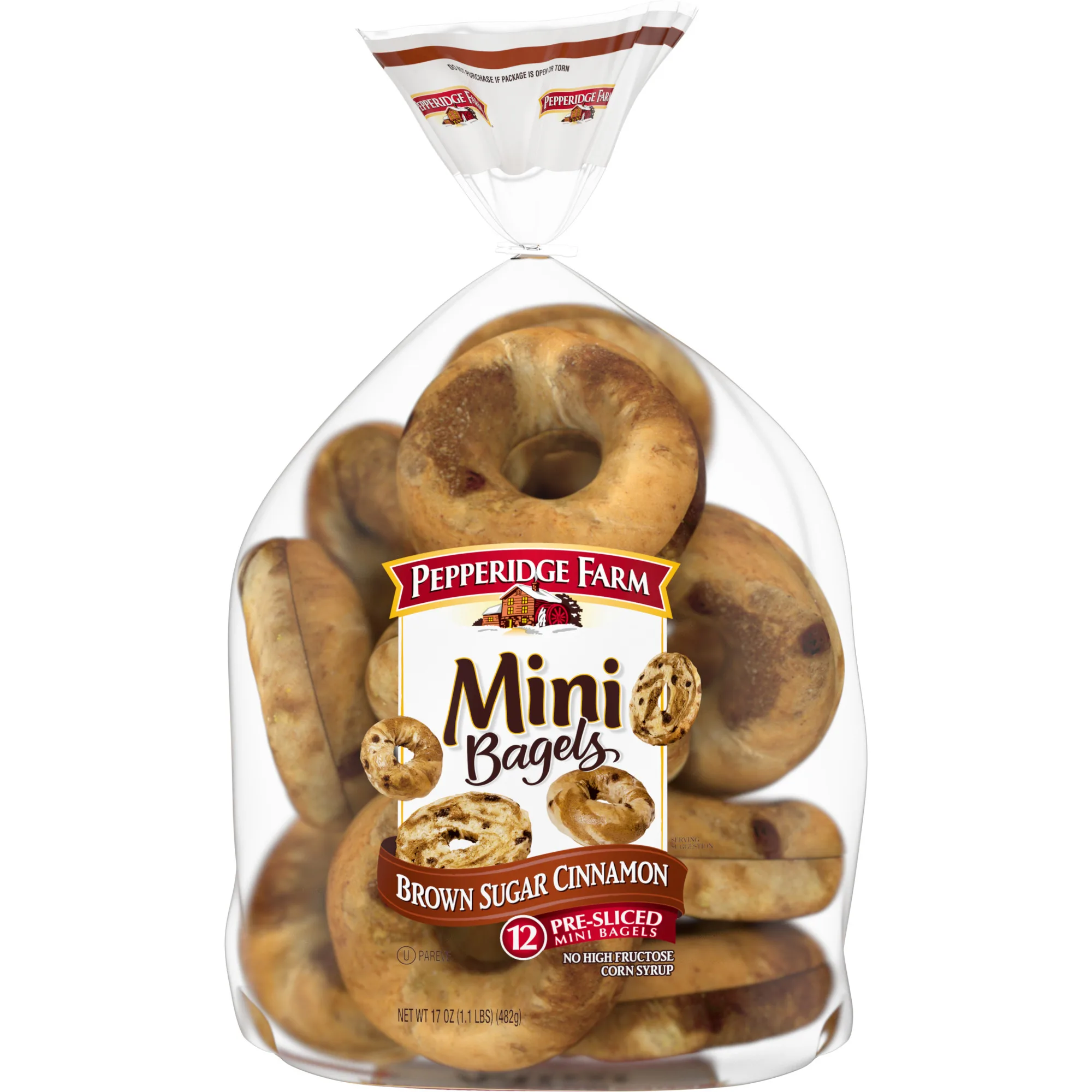 Pepperidge Farm Mini Bagels, Brown Sugar Cinnamon, 17 oz. Bag, 12-Pack