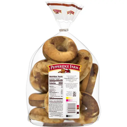 Pepperidge Farm Mini Bagels, Brown Sugar Cinnamon, 17 oz. Bag, 12-Pack thumbnail 3