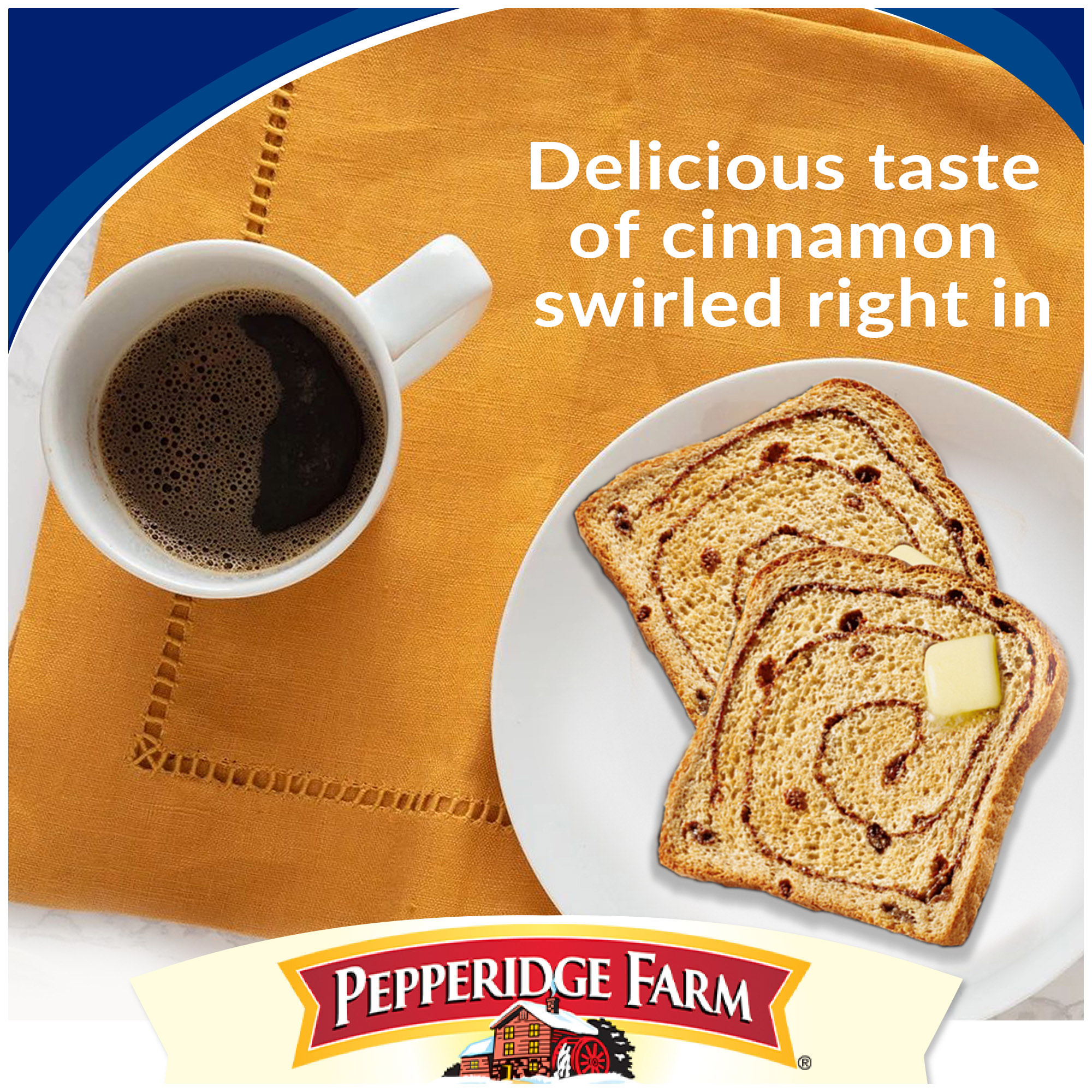 Pepperidge Farm Swirl 100% Whole Wheat Cinnamon with Raisins Breakfast Bread, 16 oz Loaf thumbnail 2