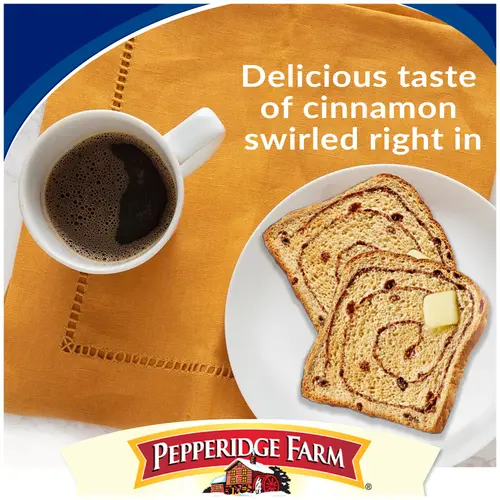 Pepperidge Farm Swirl 100% Whole Wheat Cinnamon with Raisins Breakfast Bread, 16 oz Loaf thumbnail 2