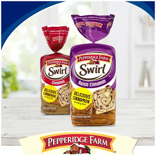 Pepperidge Farm Swirl 100% Whole Wheat Cinnamon with Raisins Breakfast Bread, 16 oz Loaf thumbnail 4