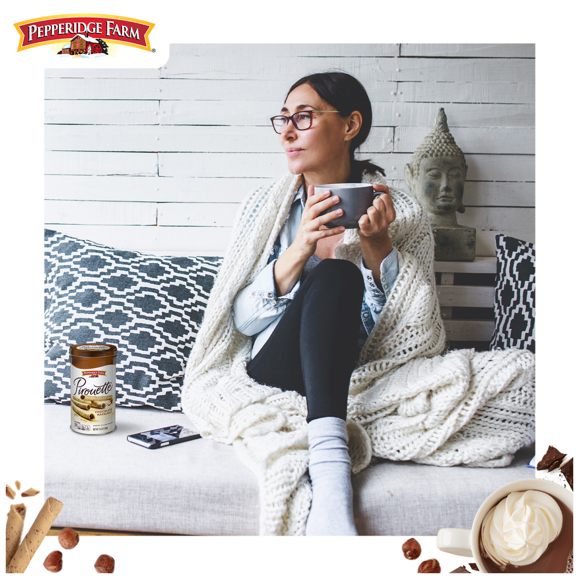 Pepperidge Farm Pirouette Cookies, Chocolate Hazelnut CrÃ©me Filled Wafers, 13.5 oz Tin thumbnail 4
