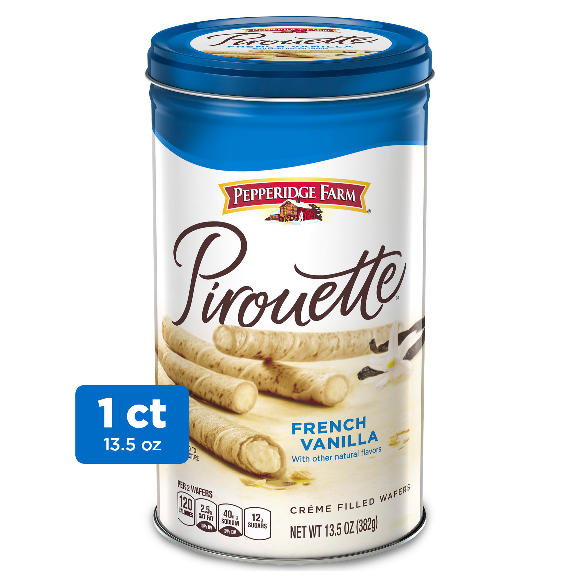 Pepperidge Farm Pirouette Cookies, French Vanilla CrÃ¨me Filled Wafers, 13.5 oz Tin