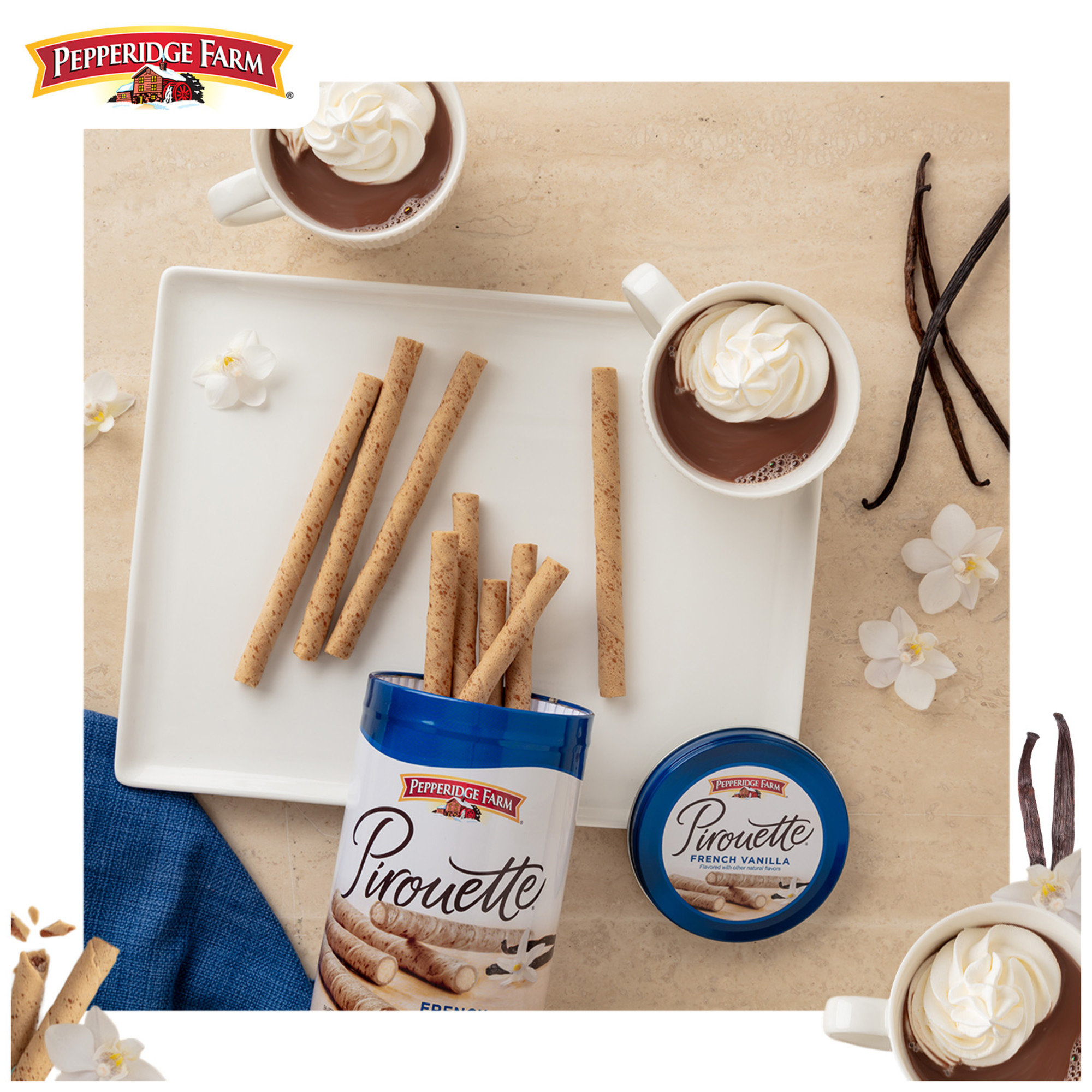 Pepperidge Farm Pirouette Cookies, French Vanilla CrÃ¨me Filled Wafers, 13.5 oz Tin thumbnail 3