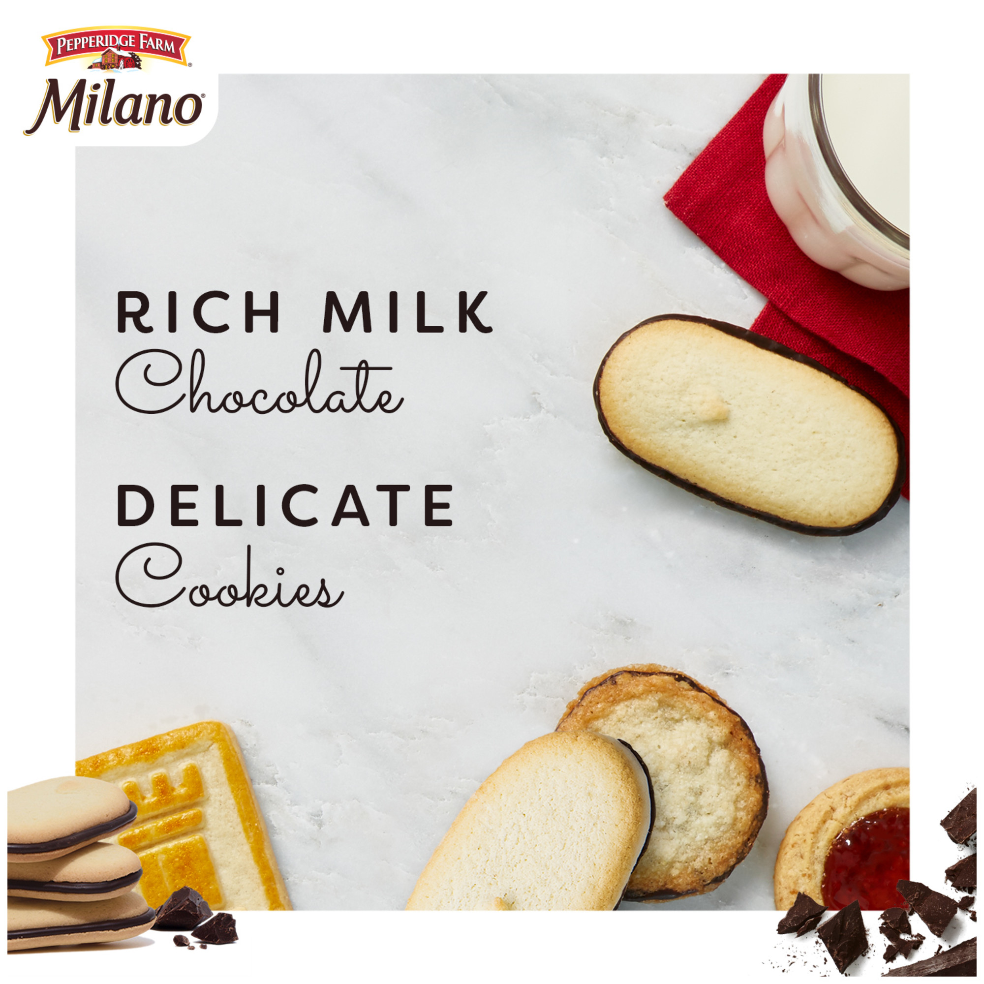 Pepperidge Farm Milano Milk Chocolate Cookies, 6 oz Bag (15 Cookies) thumbnail 2