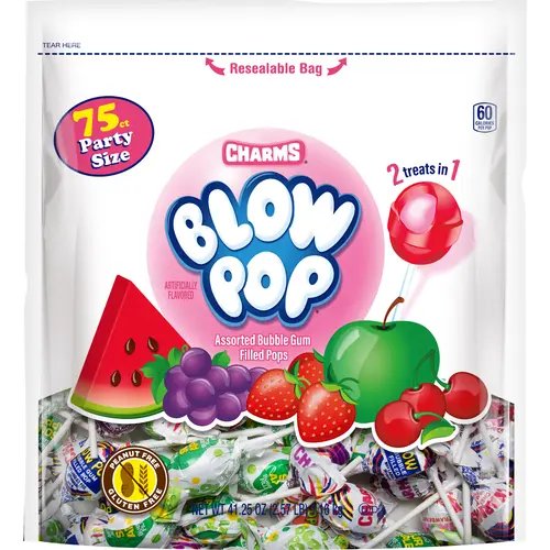 Charms Blow Pop, Assorted Flavored Lollipops, 41.25 oz