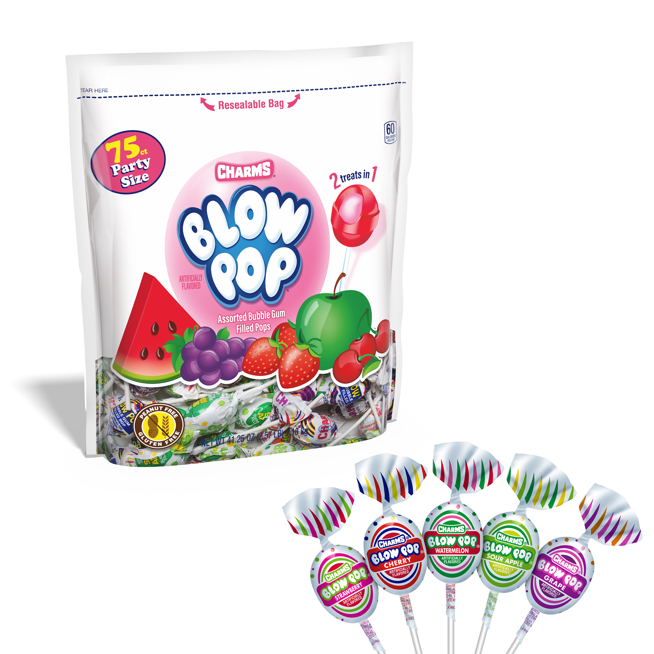 Charms Blow Pop, Assorted Flavored Lollipops, 41.25 oz thumbnail 4