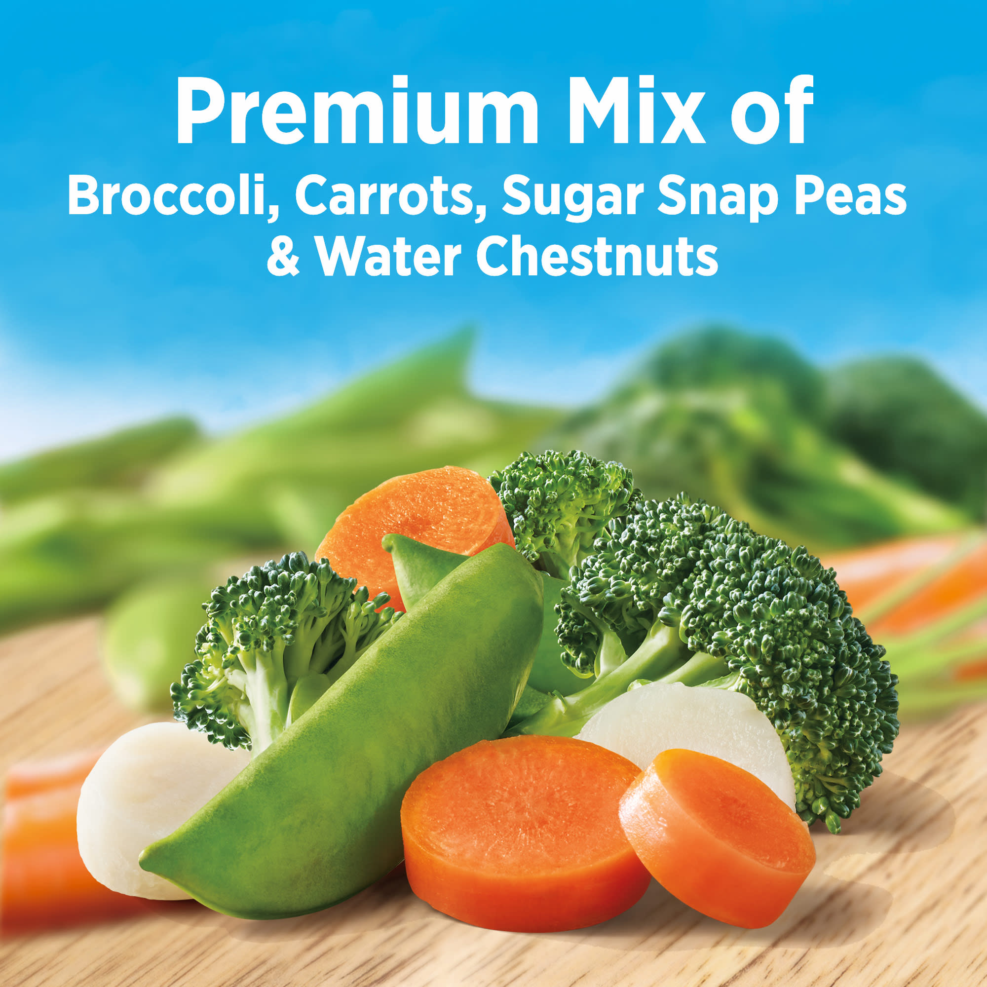 Birds Eye Steamfresh Broccoli, Carrots, Sugar Snap Peas & Water Chestnuts, Frozen, 10.8 oz thumbnail 2
